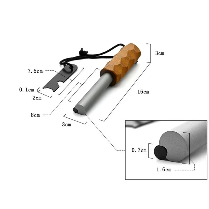 Flint Camping Fire EDC Tool Outdoor Multifunctional Flint Magnesium Stick Portable Wilderness Survival Emergency Fire Starter