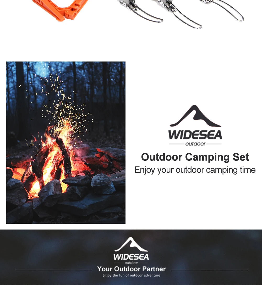 Camg Cookware Set Outdoor Tableware Equipment Supplies Burner Stove Folding Knife Fork Portable Pot Suit Tourism Cup