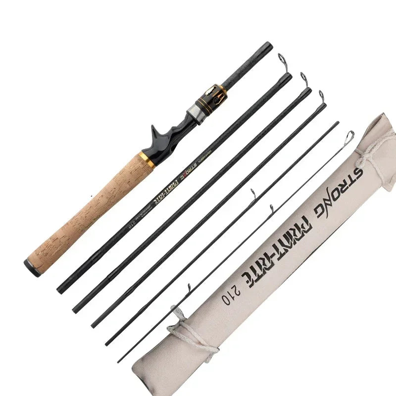 2.1m 2.4m 2.7m Lure Fishing Rod Fuji Ring High Carbon Fiber Spinning Casting Fishing Rod Bait Weight 4-25g Travel Fishing Pole