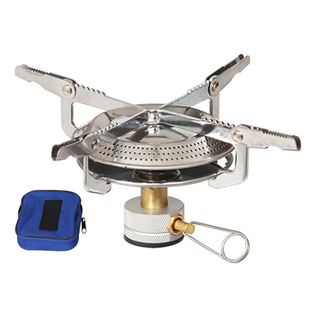 3-1pcs Outdoor Camping Gas Stove Small Camping Stove with Storage Bag Portable Cooking Stove Adjustable for Picnic BBQ Gas Stove