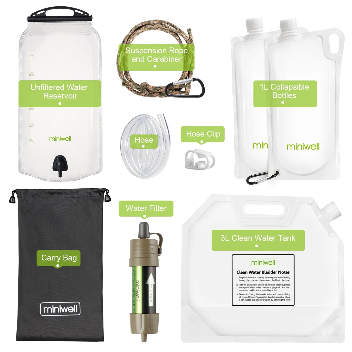 L630 Personal Camping Purification Water Filter Straw for Survival or Emergency Supplies