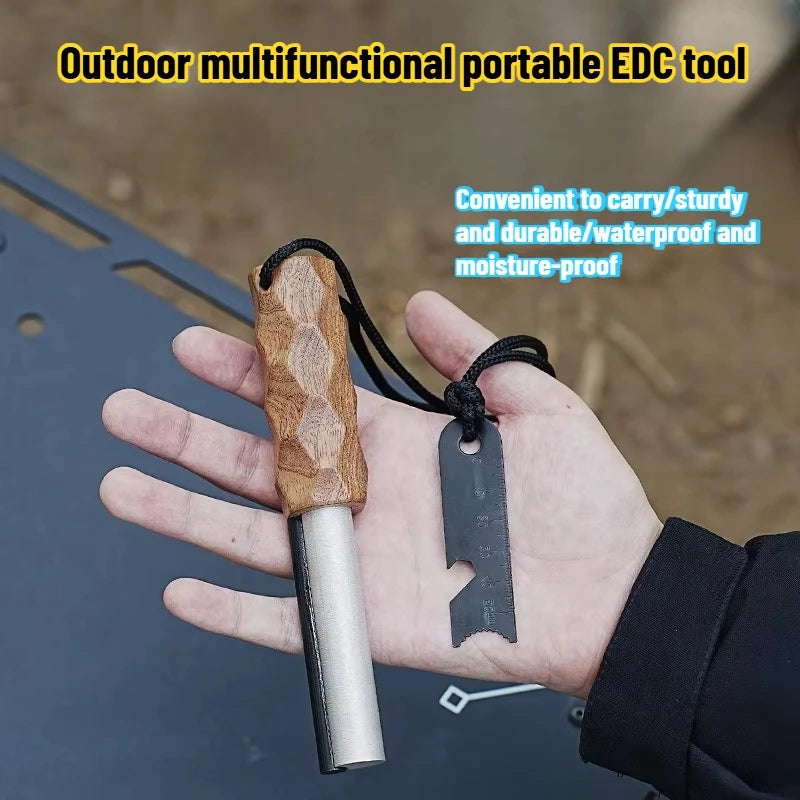 Flint Camping Fire EDC Tool Outdoor Multifunctional Flint Magnesium Stick Portable Wilderness Survival Emergency Fire Starter