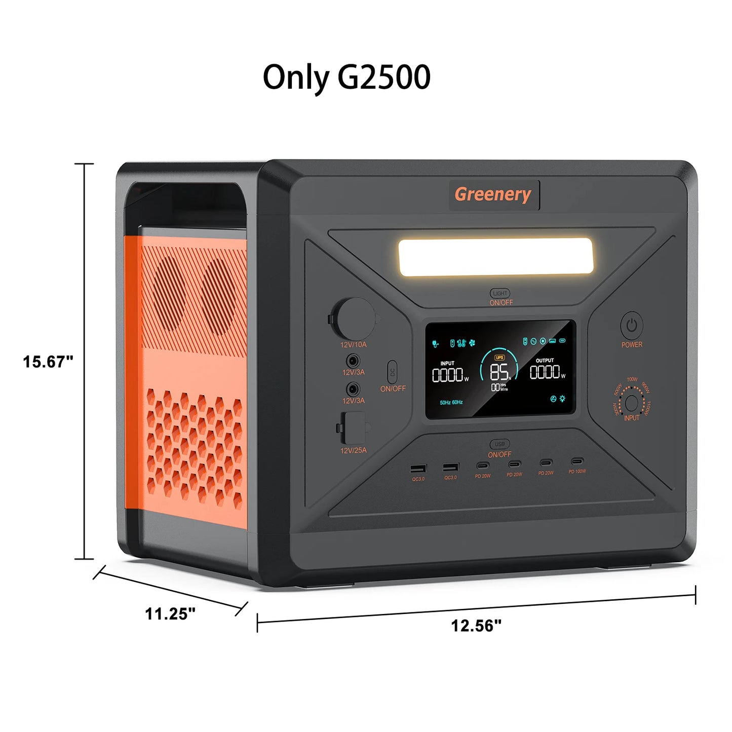 Portable Power Station 2500W/2304Wh Large Capacity Solar Generator with Cart Fast Charging Emergency Power for Backup