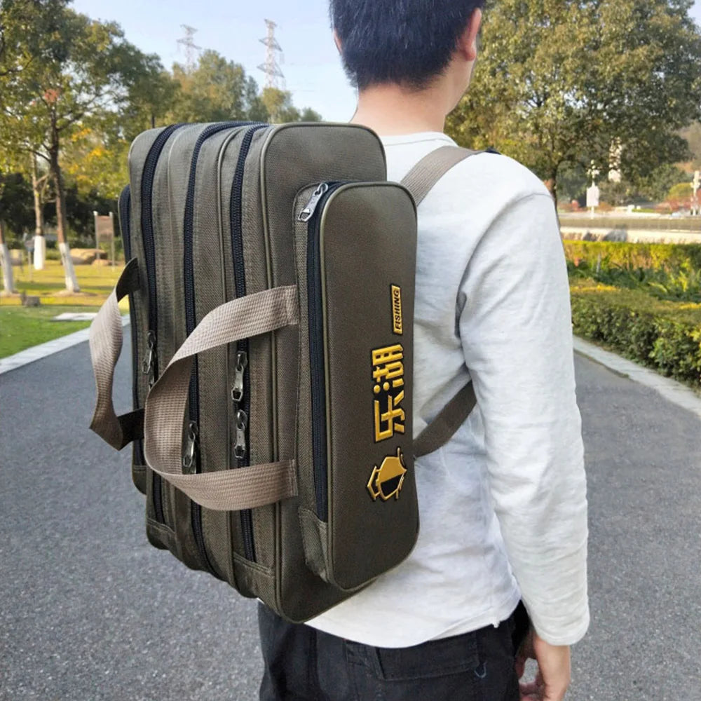 Portable 2/3 Layer Men's Fishing Bag 50/60/70/80CM Fish Rod Carrier Oxford Fishing Pole Tools Outdoor Waterproof Pesca XA220G