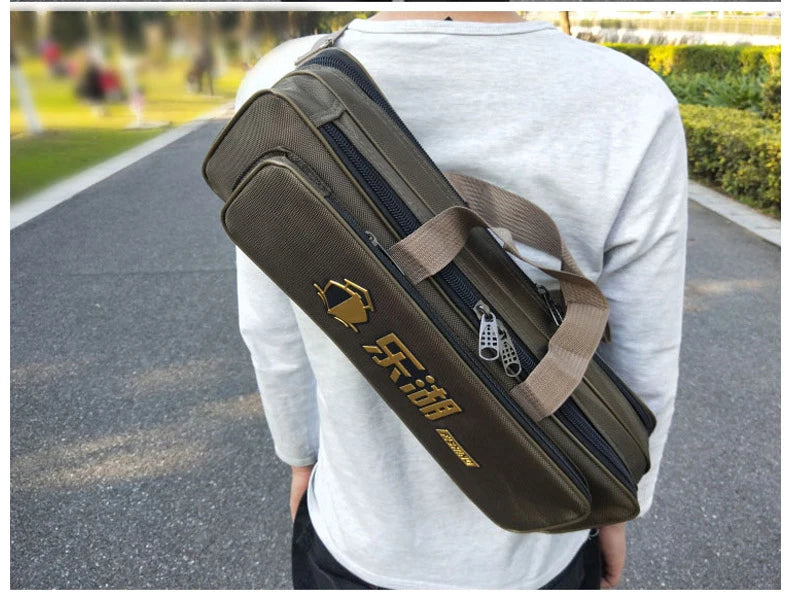 Portable 2/3 Layer Men's Fishing Bag 50/60/70/80CM Fish Rod Carrier Oxford Fishing Pole Tools Outdoor Waterproof Pesca XA220G