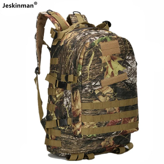 Waterproof  Camouflage Hunting Fishing Backpack Wear Resistant Oxford Fabric 40L Multi-Functional Double Shoulder Bag