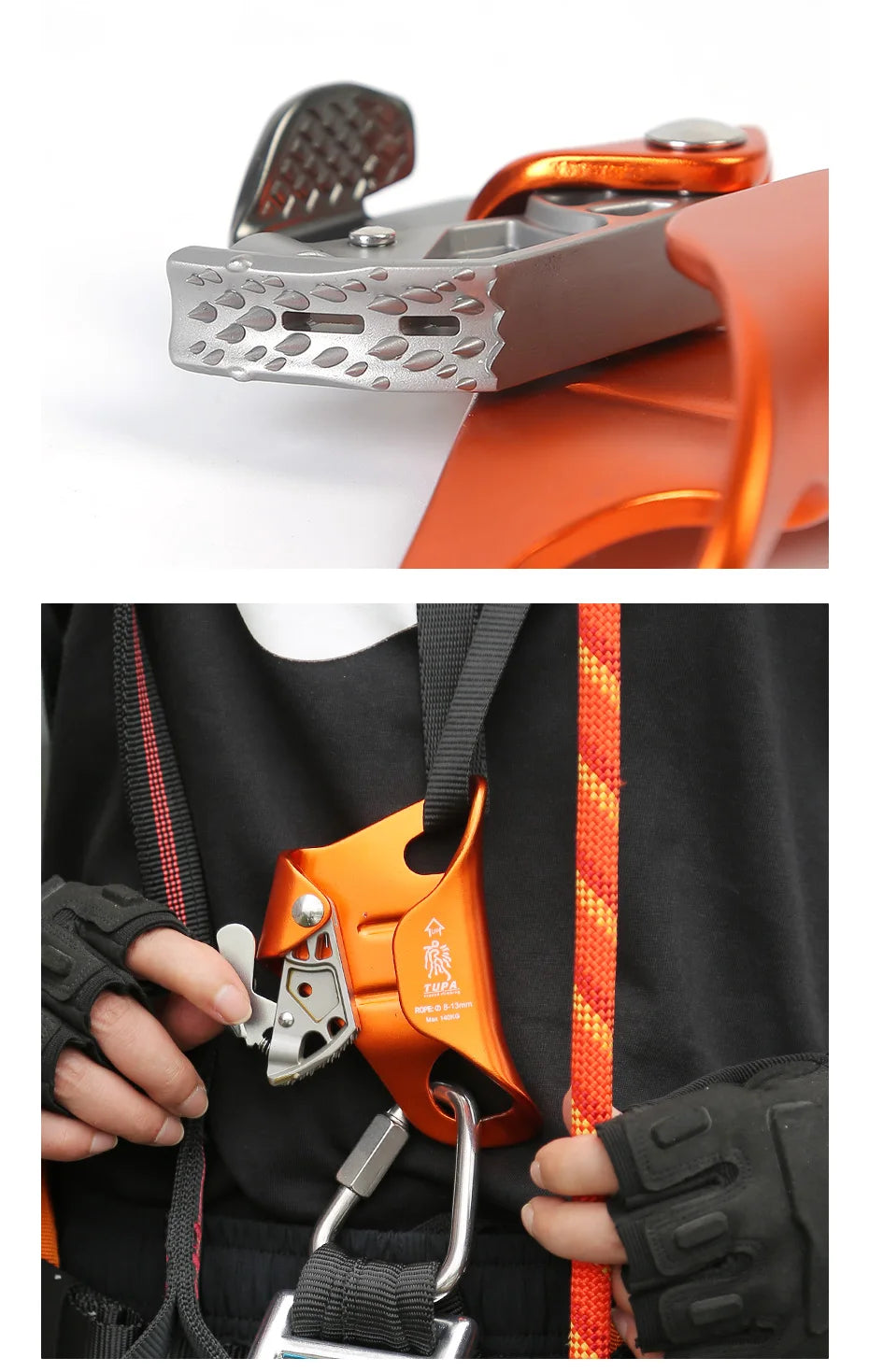 Outdoor Rock Climbing  Chest Ascender SRT Device Mountaineer Chest Ascend Climbing Rope Tools