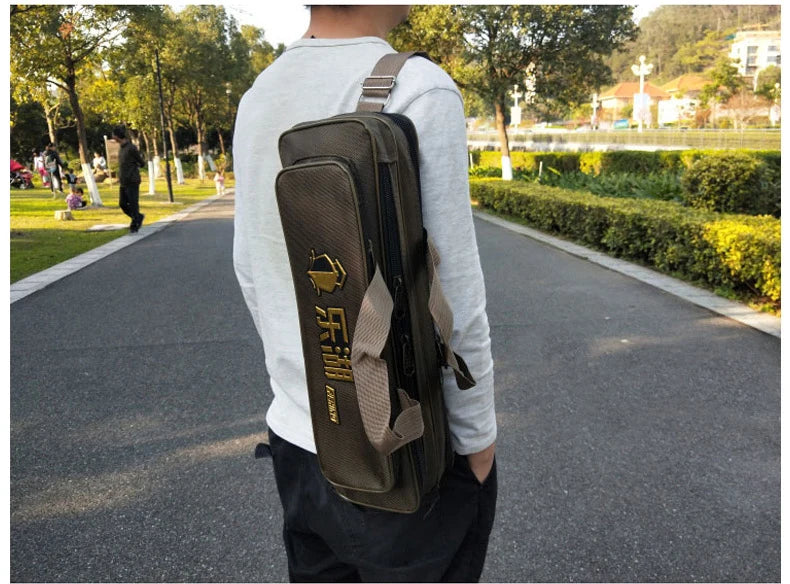 Portable 2/3 Layer Men's Fishing Bag 50/60/70/80CM Fish Rod Carrier Oxford Fishing Pole Tools Outdoor Waterproof Pesca XA220G