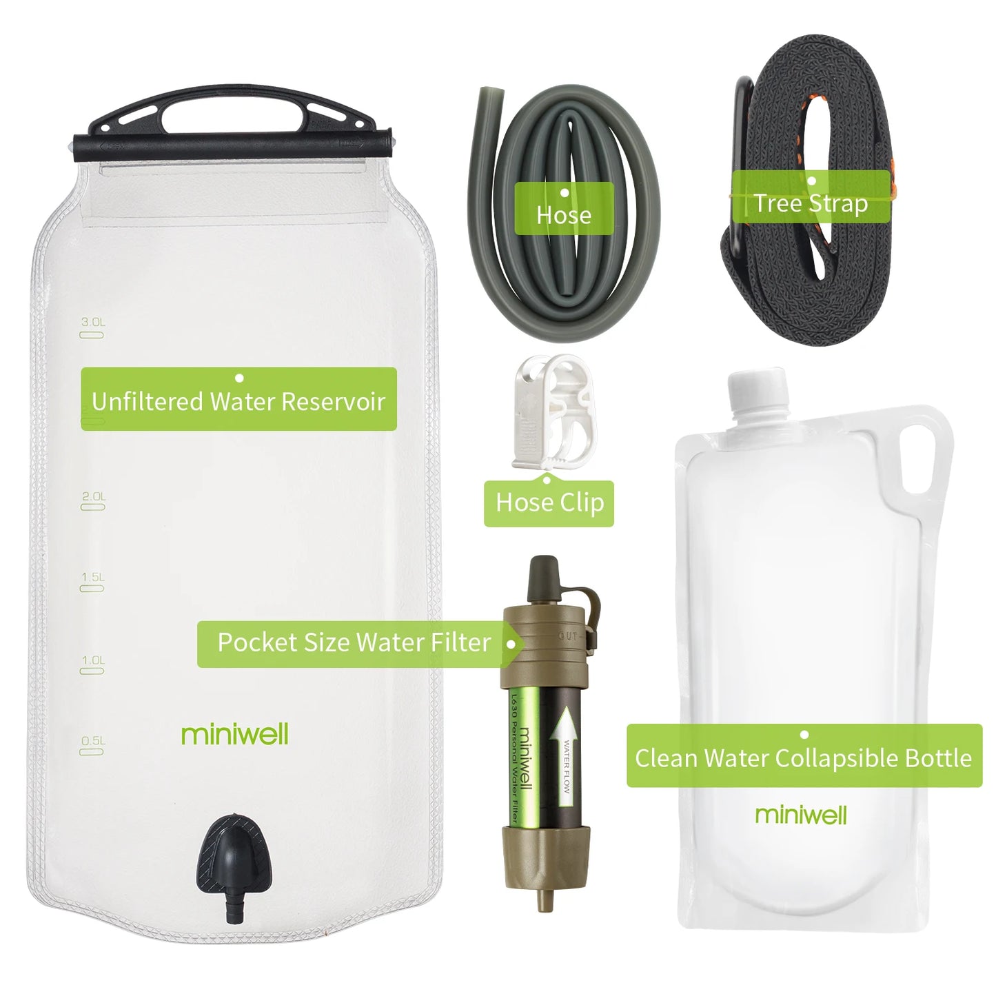 L630 Personal Camping Purification Water Filter Straw for Survival or Emergency Supplies