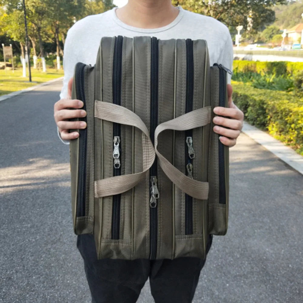 Portable 2/3 Layer Men's Fishing Bag 50/60/70/80CM Fish Rod Carrier Oxford Fishing Pole Tools Outdoor Waterproof Pesca XA220G