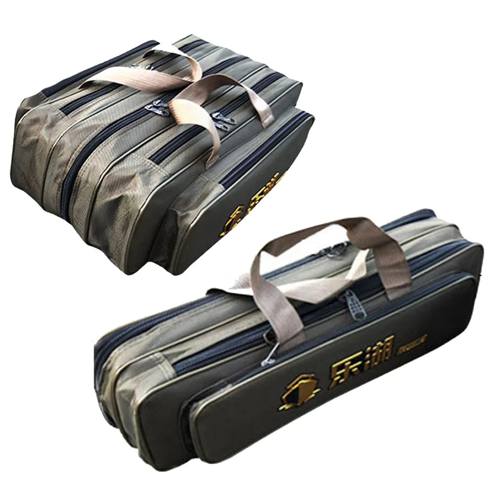 Portable 2/3 Layer Men's Fishing Bag 50/60/70/80CM Fish Rod Carrier Oxford Fishing Pole Tools Outdoor Waterproof Pesca XA220G