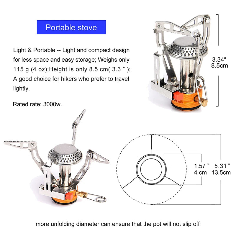 Camg Cookware Set Outdoor Tableware Equipment Supplies Burner Stove Folding Knife Fork Portable Pot Suit Tourism Cup