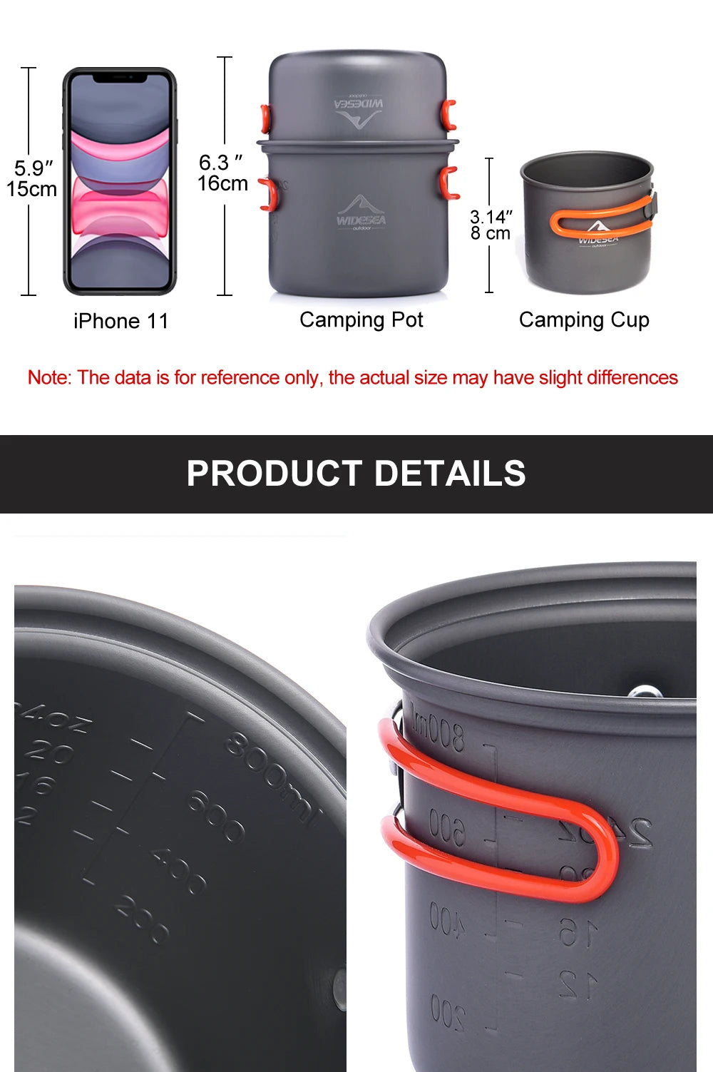 Camg Cookware Set Outdoor Tableware Equipment Supplies Burner Stove Folding Knife Fork Portable Pot Suit Tourism Cup