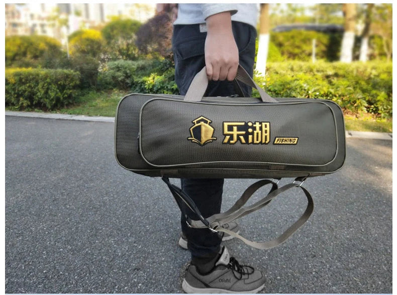 Portable 2/3 Layer Men's Fishing Bag 50/60/70/80CM Fish Rod Carrier Oxford Fishing Pole Tools Outdoor Waterproof Pesca XA220G