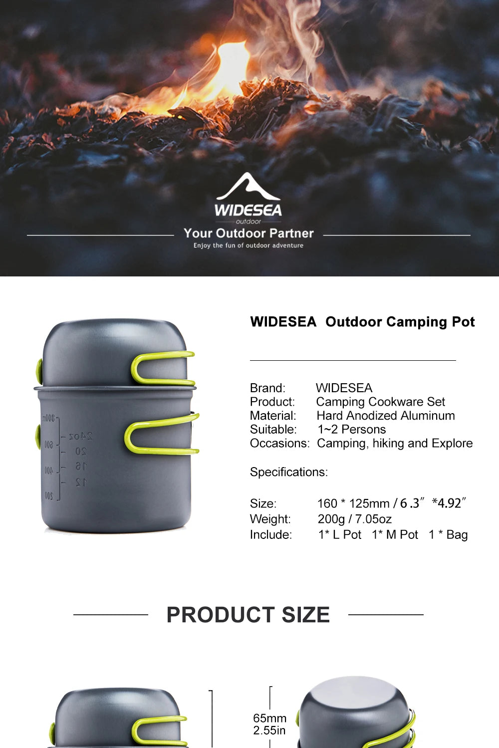 Ultralight Camping Cooking Utensils Outdoor Tableware Pot Set Hiking Picnic Travel