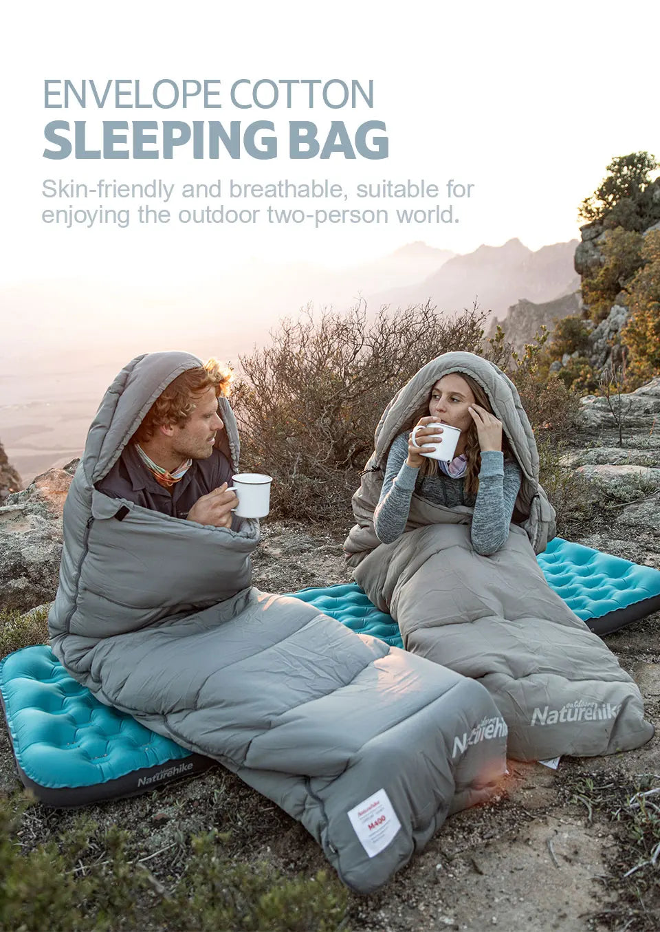 Sleeping Bag M180 Lightweight Sleeping Bag M300 Double Camping Sleeping Bag M400 Machine Washable Winter Sleeping Bag