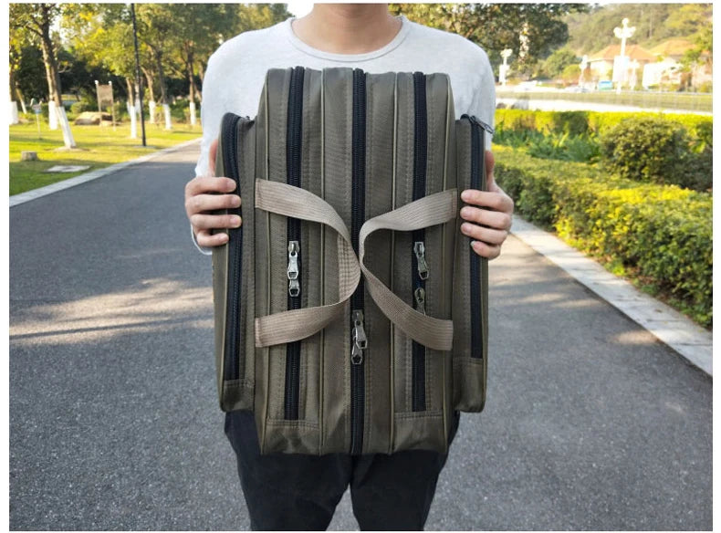Portable 2/3 Layer Men's Fishing Bag 50/60/70/80CM Fish Rod Carrier Oxford Fishing Pole Tools Outdoor Waterproof Pesca XA220G