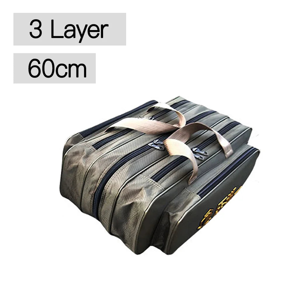 Portable 2/3 Layer Men's Fishing Bag 50/60/70/80CM Fish Rod Carrier Oxford Fishing Pole Tools Outdoor Waterproof Pesca XA220G