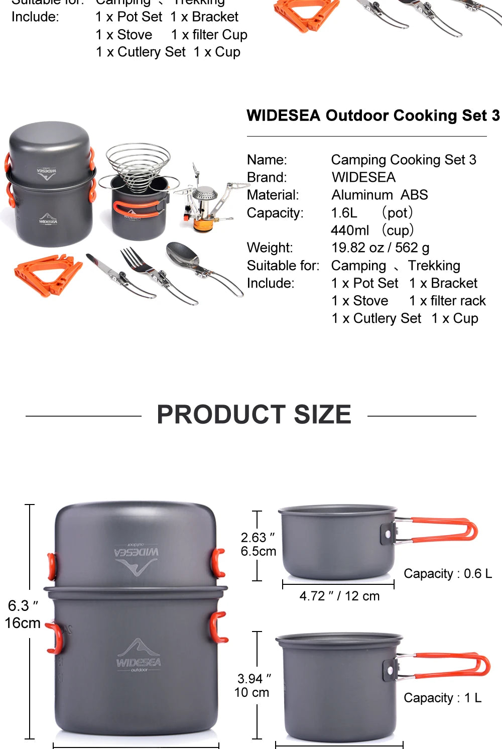 Camg Cookware Set Outdoor Tableware Equipment Supplies Burner Stove Folding Knife Fork Portable Pot Suit Tourism Cup