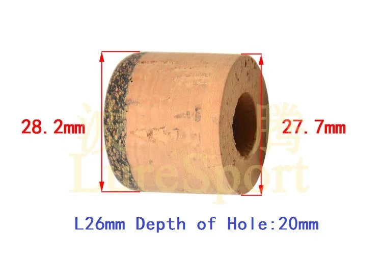 LureSport  cork grip cork Butt Aluminun Ring Set Rod Building Component Cork Rod handle Repair Fishing Pole DIY Accessory