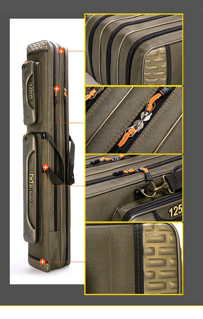 80cm 110cm 120cm Thick Oxford Fishing Bags Foldable Fishing Rod Fishing Pole Tools Storage Bag Large Capacity Pesca Bag XA114G