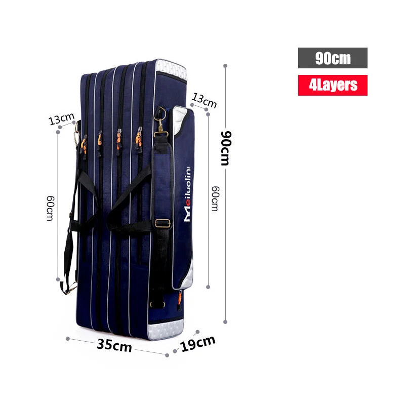 80cm 110cm 120cm Thick Oxford Fishing Bags Foldable Fishing Rod Fishing Pole Tools Storage Bag Large Capacity Pesca Bag XA114G