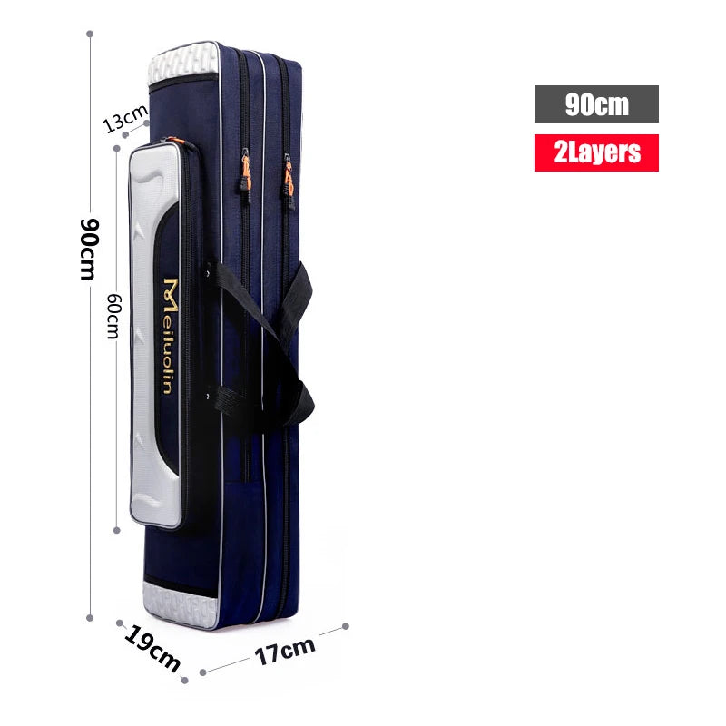 80cm 110cm 120cm Thick Oxford Fishing Bags Foldable Fishing Rod Fishing Pole Tools Storage Bag Large Capacity Pesca Bag XA114G