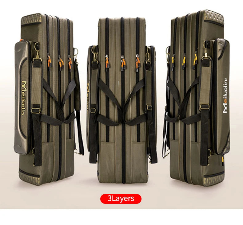 80cm 110cm 120cm Thick Oxford Fishing Bags Foldable Fishing Rod Fishing Pole Tools Storage Bag Large Capacity Pesca Bag XA114G
