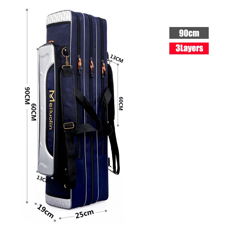 80cm 110cm 120cm Thick Oxford Fishing Bags Foldable Fishing Rod Fishing Pole Tools Storage Bag Large Capacity Pesca Bag XA114G