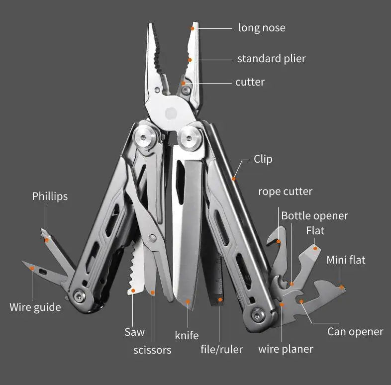 DL10 Emergency Plier Folding Knife Multitool Tactical Clamp Combination Survival Gear Clip Multifunctional Multi Tool