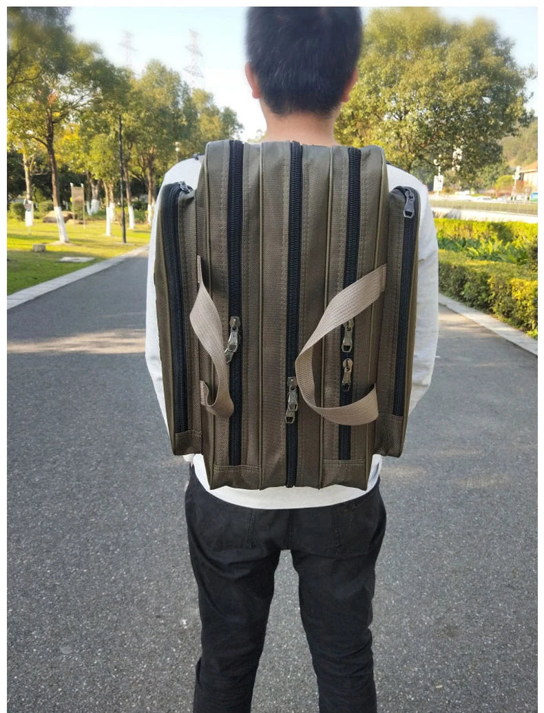 Portable 2/3 Layer Men's Fishing Bag 50/60/70/80CM Fish Rod Carrier Oxford Fishing Pole Tools Outdoor Waterproof Pesca XA220G