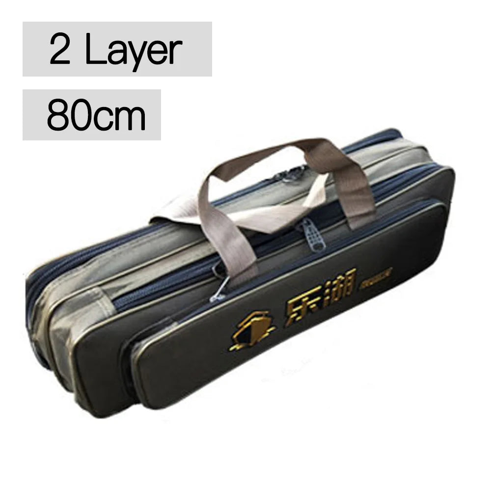 Portable 2/3 Layer Men's Fishing Bag 50/60/70/80CM Fish Rod Carrier Oxford Fishing Pole Tools Outdoor Waterproof Pesca XA220G