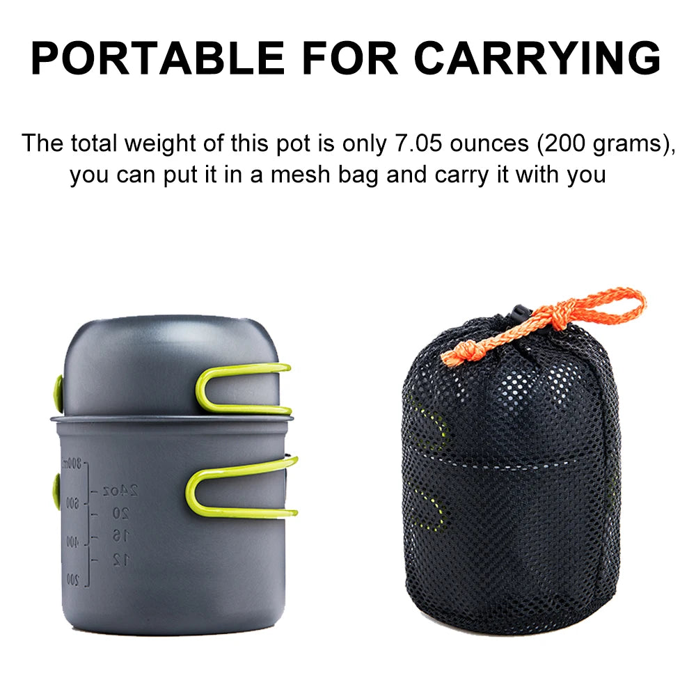Ultralight Camping Cooking Utensils Outdoor Tableware Pot Set Hiking Picnic Travel