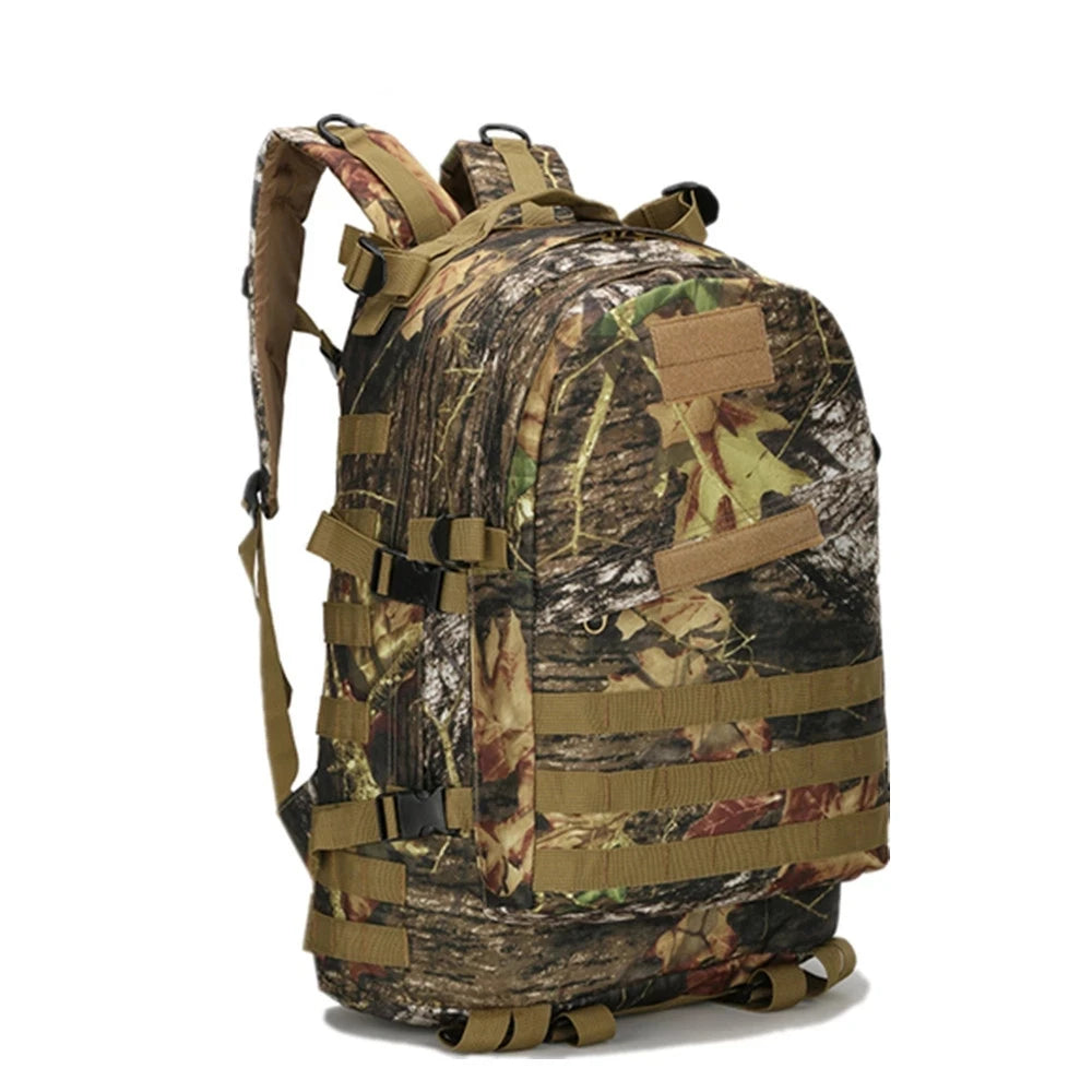 Waterproof  Camouflage Hunting Fishing Backpack Wear Resistant Oxford Fabric 40L Multi-Functional Double Shoulder Bag