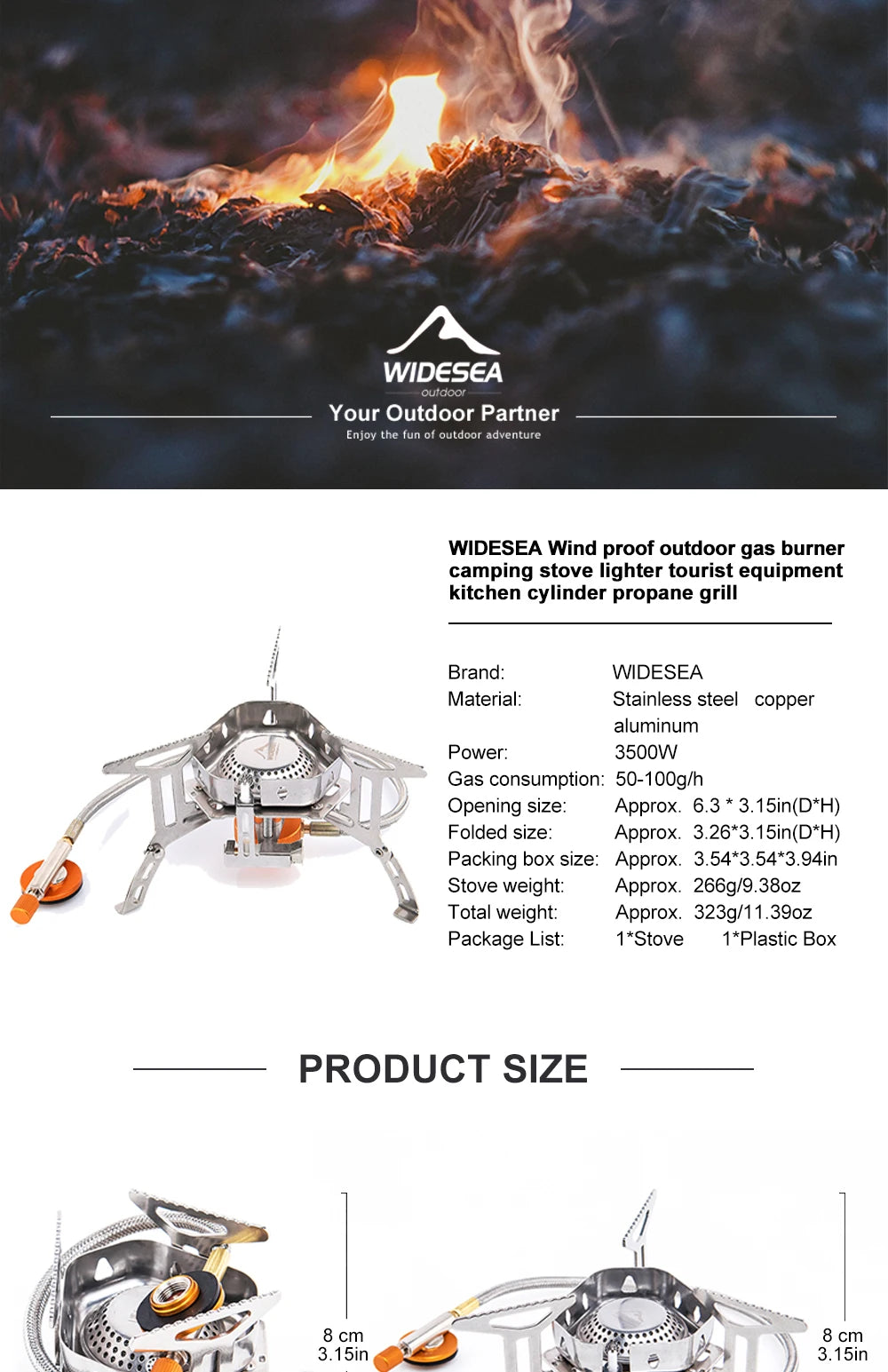 Camping Wind Proof Gas Burner Outdoor Strong Fire Stove Heater Tourism Equipment Supplies Tourist Kitchen Survival Trips