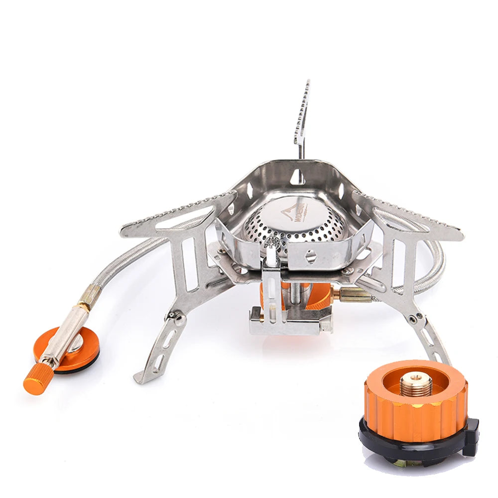 Camping Wind Proof Gas Burner Outdoor Strong Fire Stove Heater Tourism Equipment Supplies Tourist Kitchen Survival Trips