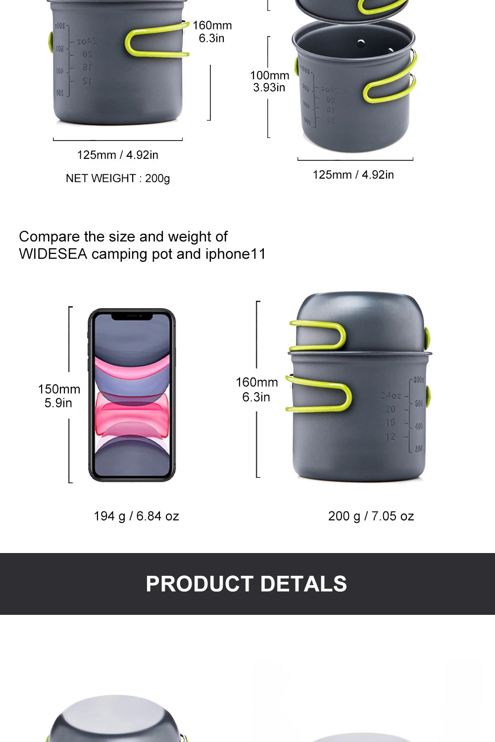 Ultralight Camping Cooking Utensils Outdoor Tableware Pot Set Hiking Picnic Travel