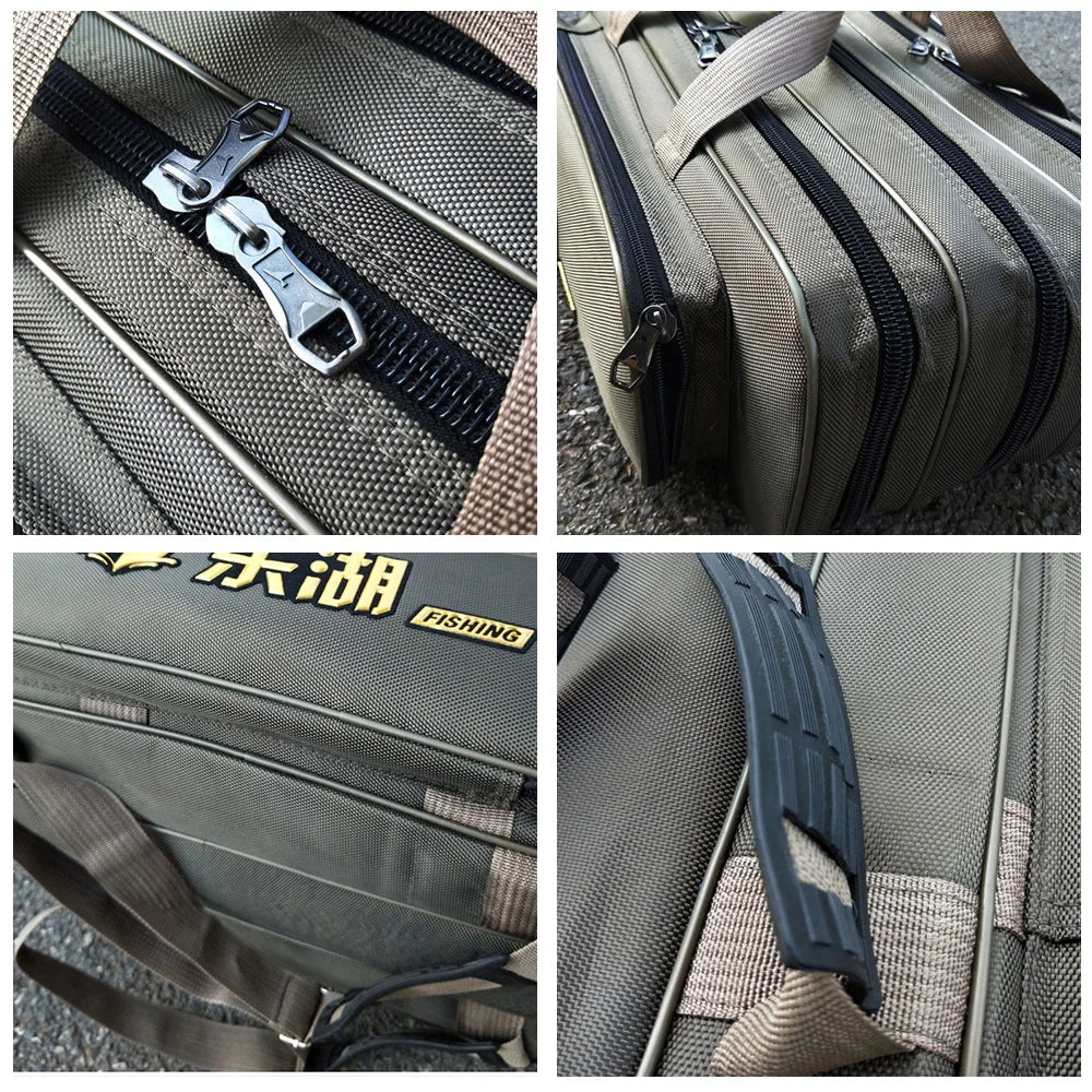 Portable 2/3 Layer Men's Fishing Bag 50/60/70/80CM Fish Rod Carrier Oxford Fishing Pole Tools Outdoor Waterproof Pesca XA220G
