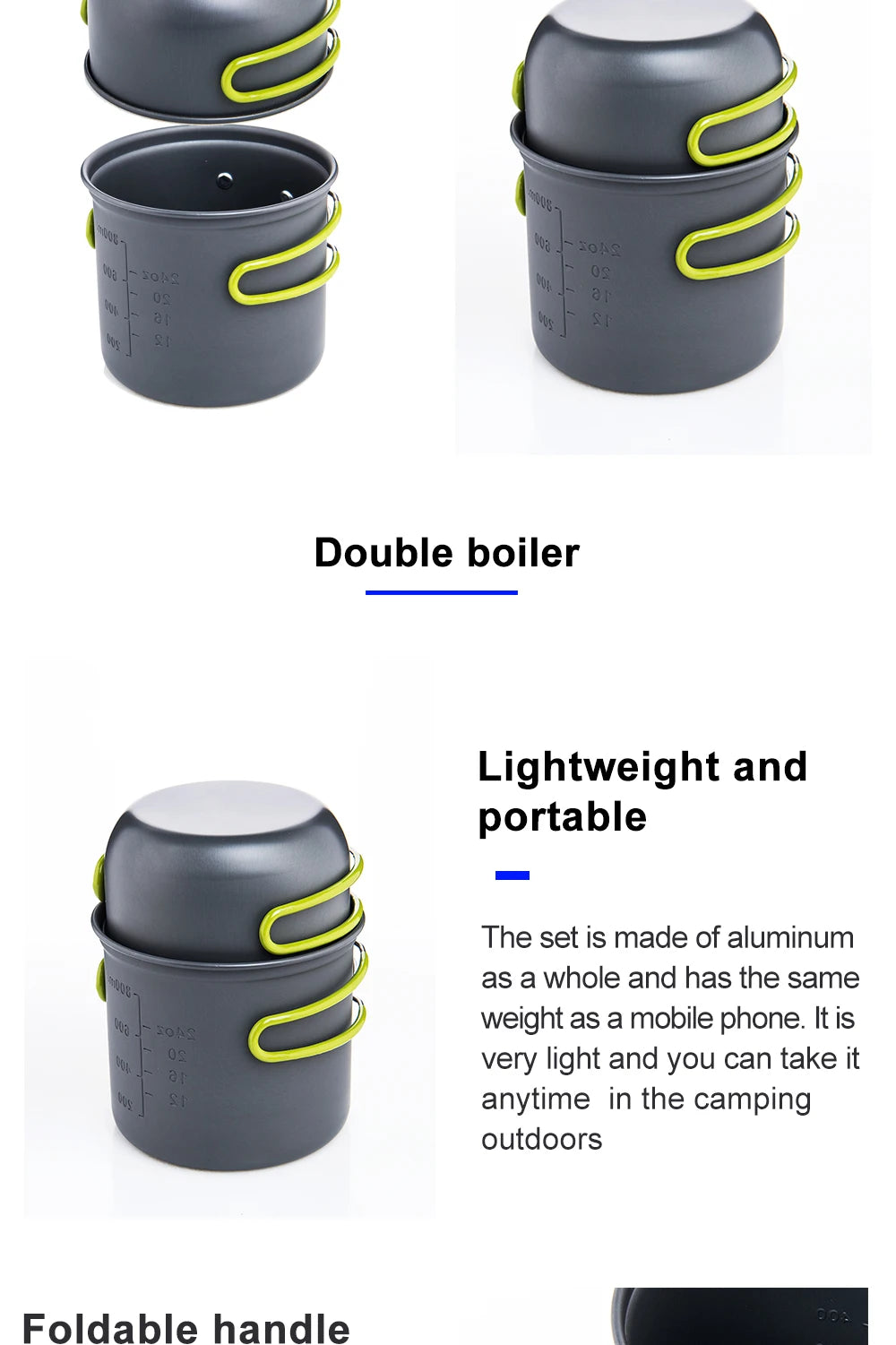 Ultralight Camping Cooking Utensils Outdoor Tableware Pot Set Hiking Picnic Travel