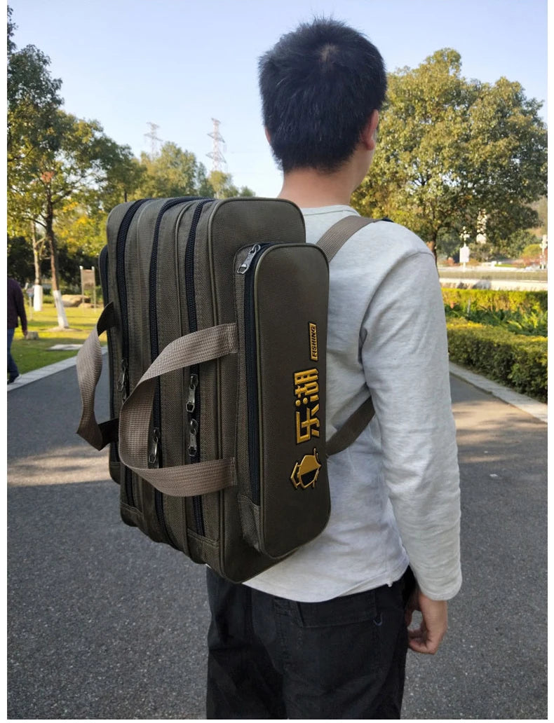 Portable 2/3 Layer Men's Fishing Bag 50/60/70/80CM Fish Rod Carrier Oxford Fishing Pole Tools Outdoor Waterproof Pesca XA220G