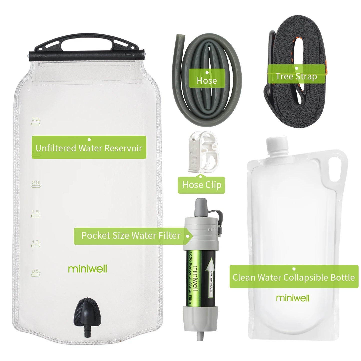 L630 Personal Camping Purification Water Filter Straw for Survival or Emergency Supplies