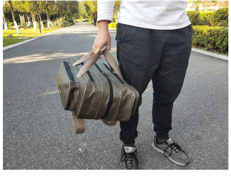 Portable 2/3 Layer Men's Fishing Bag 50/60/70/80CM Fish Rod Carrier Oxford Fishing Pole Tools Outdoor Waterproof Pesca XA220G