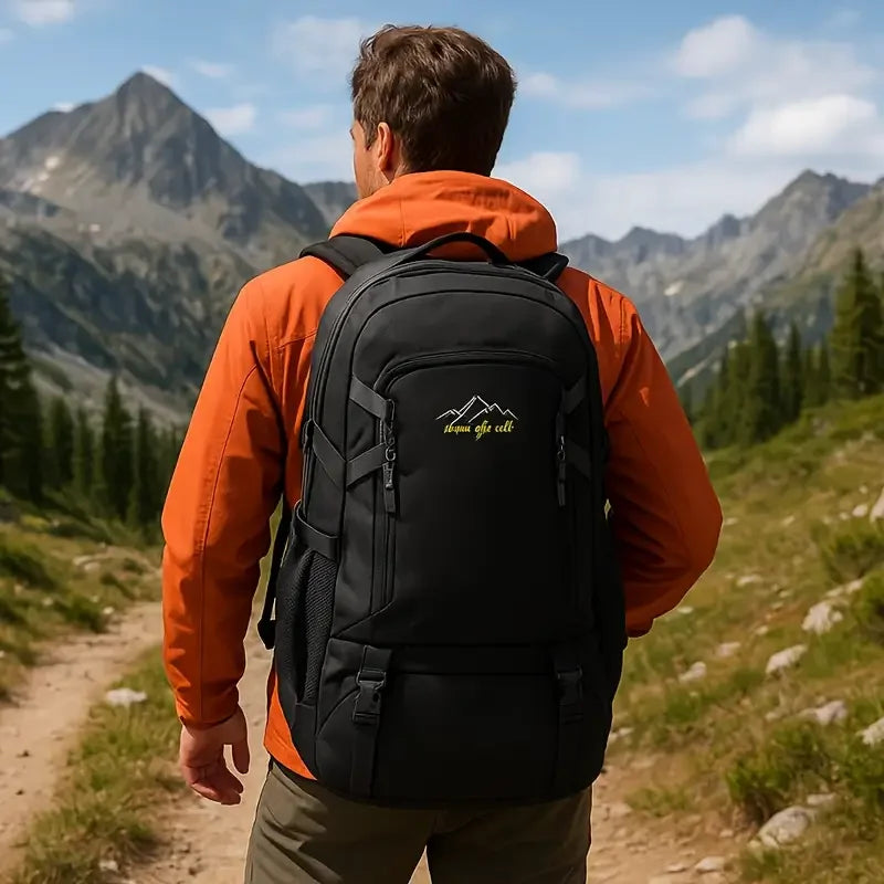Lightweight Hiking Backpack - Durable Polyester, Adjustable Shoulder Straps, Zip Closure, Spacious Travel & Outdoor Sports Bag