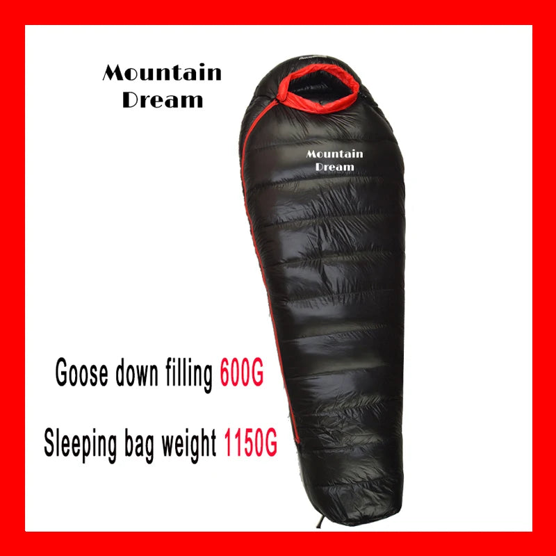 The Extended Goose Down Mummy Sleeping Bag Is Filled With Warm Down And Is Suitable For A Height Above 1.8 Meters.