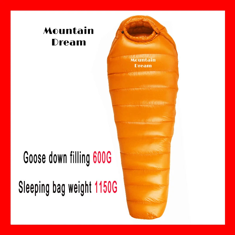 The Extended Goose Down Mummy Sleeping Bag Is Filled With Warm Down And Is Suitable For A Height Above 1.8 Meters.