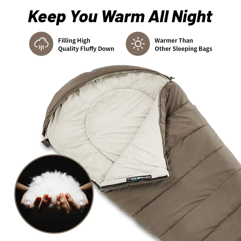 Winter Sleeping Bag MJ300/MJ600 -12℃ Mummy Camping Cotton Sleeping Bag Outdoor Cold-proof Warm 4 Season Sleeping Bag