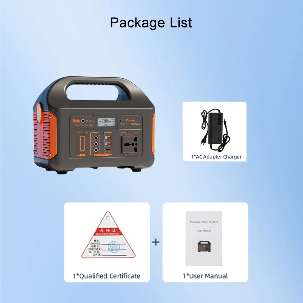 300W 500W 460.8Wh Portable Power Station Solar Generator AC 110V Emergency Power
