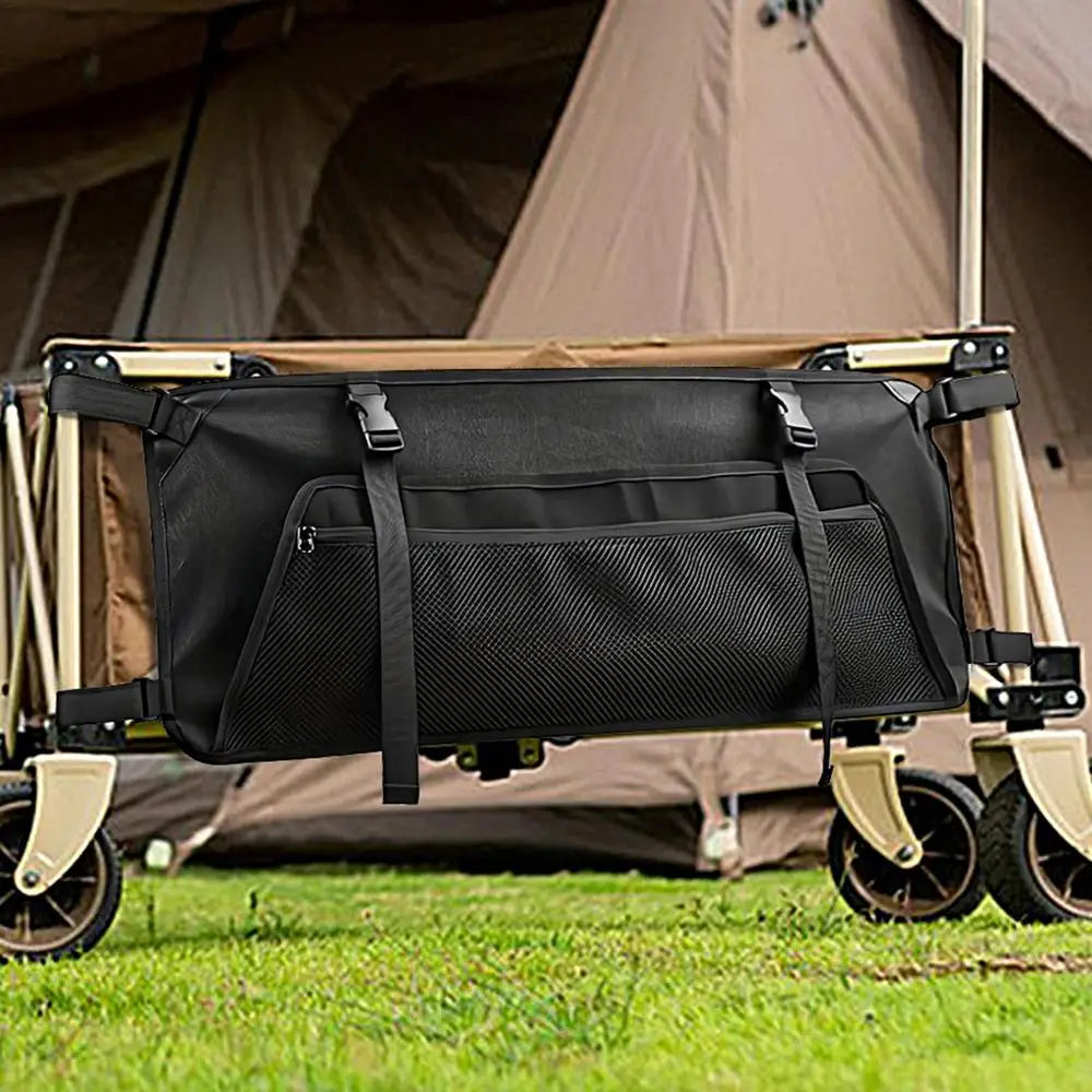 Folding Travel Cart Side Bag Folding Camping Side Bag Oxford Cloth Garden Cart Side Pockets for Outdoors Camping Picnics Beach