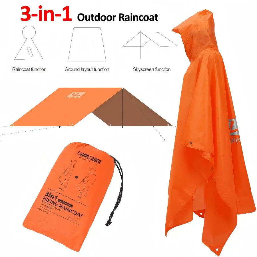 3-in-1 Waterproof Lightweight Unisex Raincoat
