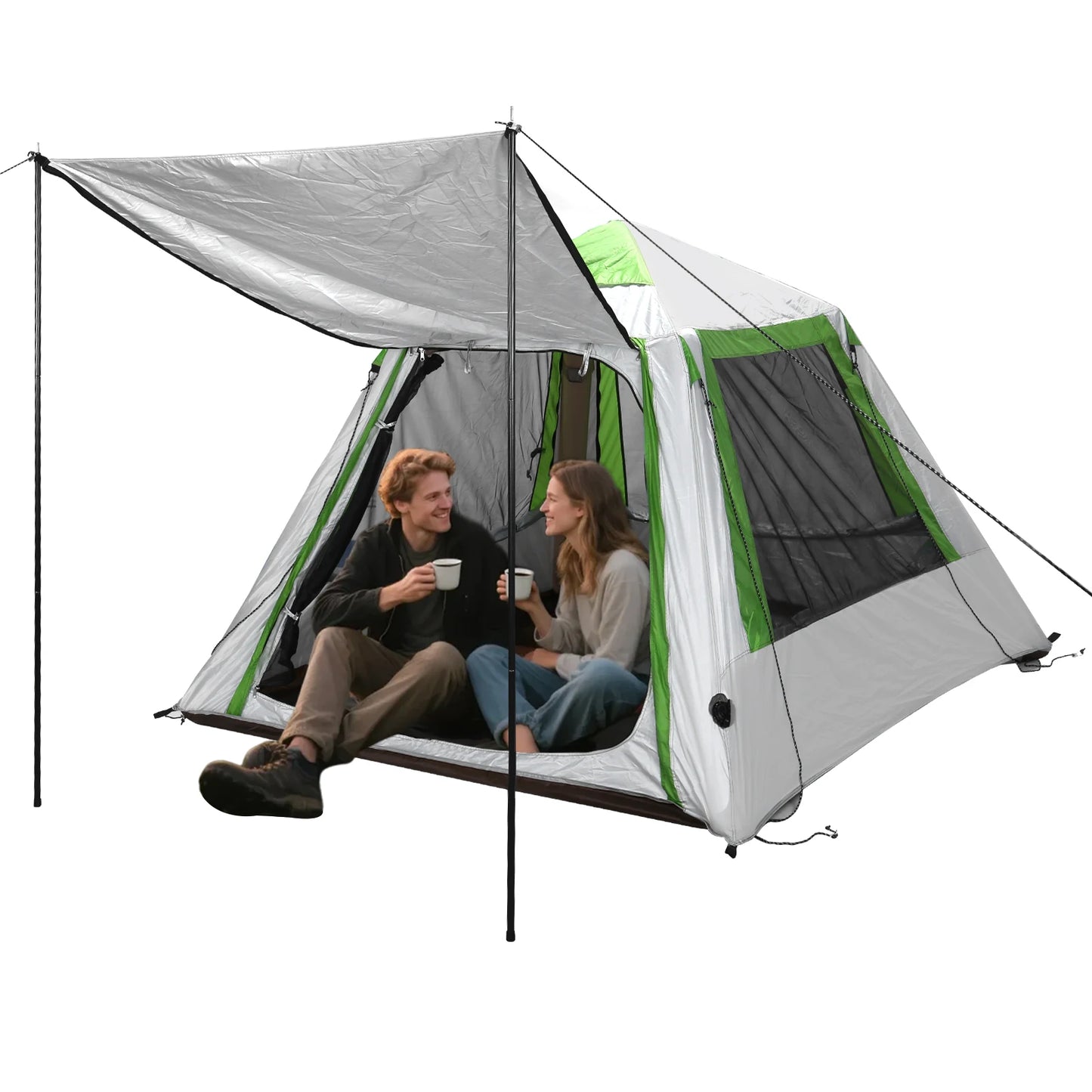 Inflatable Blow Up Tent for 2 To 3 Persons Easy Setup Pop Up Tent Oxford Waterproof with Mesh Windows for Backpacking and Hiking